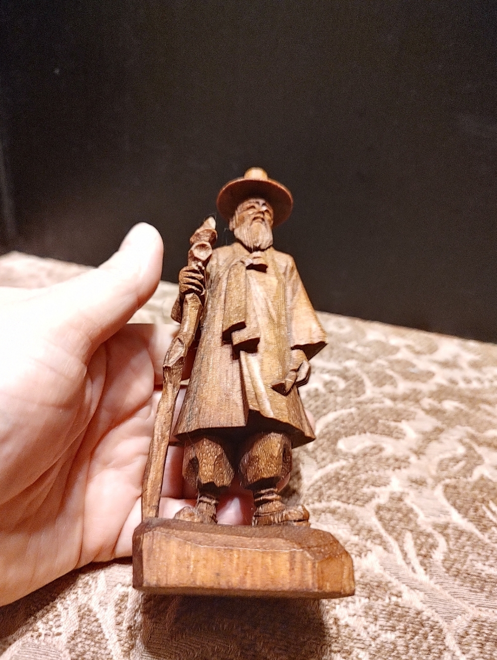 🔸⛩️🔸Intricate Artist Signed Antique Vtg Hand Carved Asian Oriental Figurine - Picture 3 of 10